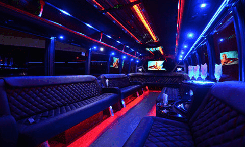 Edison 30 Passenger Party Bus Black Interior